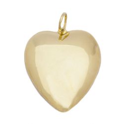 Pingente Cora��o Liso em Ouro 18 Kilates - 21194